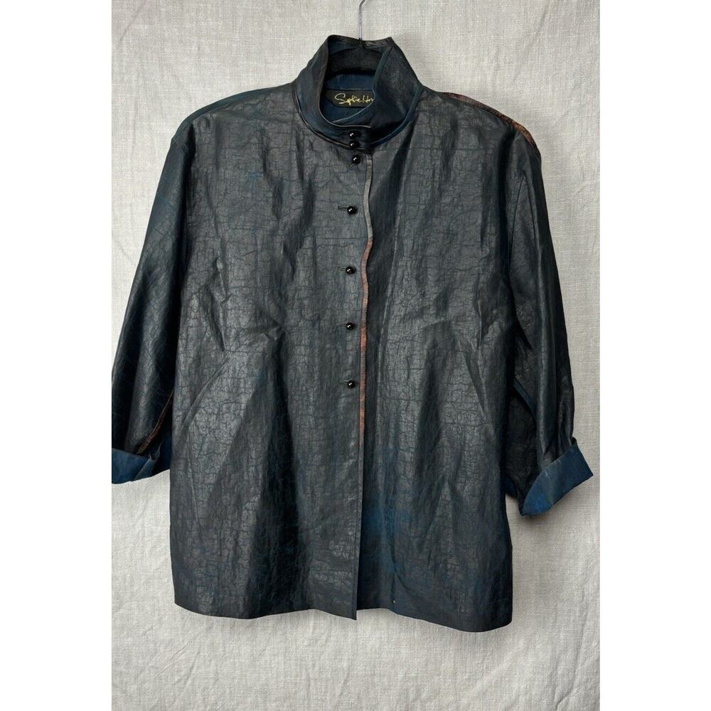 SOPHIE HONG Blue Silk Jacket Size 38